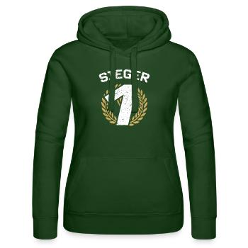Turnier Sieger Gewinner Erster Platz Geschenk - Frauen Kapuzen Sweater von Russell - Flaschengrün - Vorne - Liana (172cm)