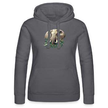 Elefanten Elefant - Frauen Kapuzen Sweater von Russell - Schwarz - Vorne - Marisol (170cm)