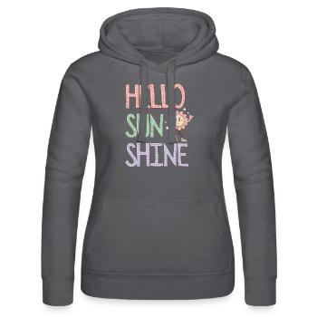 Hello Sunshine Floral Pastel - Sweat à capuche Russell Femme - noir - Devant - Marisol (170cm)