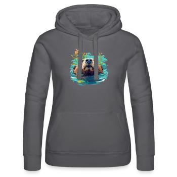 Beaver Biber - Sweat à capuche Russell Femme - noir - Devant - Marisol (170cm)