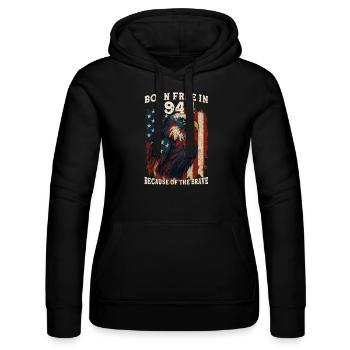 Geboren 1944 frei – 81 Jahre alt frei wegen - Frauen Kapuzen Sweater von Russell - Schwarz - Vorne - Marisol (170cm)