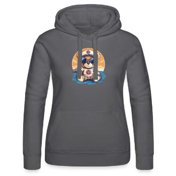 Teddybär mit Sonnenbrille - Frauen Kapuzen Sweater von Russell - Schwarz - Vorne - Marisol (170cm)