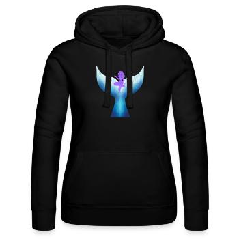 Meerjungfrau mit Wal Mermaid with Whale - Women’s Hooded Sweater by Russell - black - Front - Marisol (170cm)
