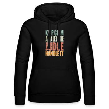 Keep Calm Judge Spruch Richter Geschenk - Frauen Kapuzen Sweater von Russell - Schwarz - Vorne - Marisol (170cm)