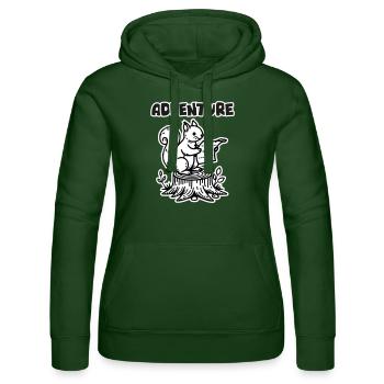 Écureuil tenant une carte - Design « Aventure » - Sweat à capuche Russell Femme - vert bouteille - Devant - Liana (172cm)