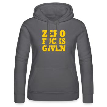 Zero fucks given - Frauen Kapuzen Sweater von Russell - Schwarz - Vorne - Marisol (170cm)