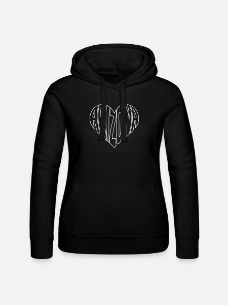 Arizona Herz Typo - Frauen Kapuzen Sweater von Russell - Schwarz