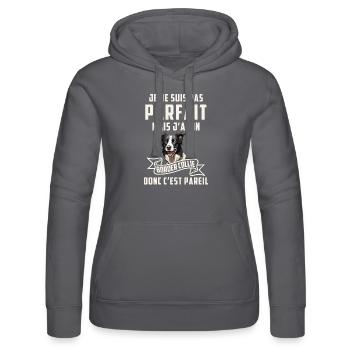 Pas parfait mais j ai un border cllie chien mignon - Sweat à capuche Russell Femme - noir - Devant - Marisol (170cm)