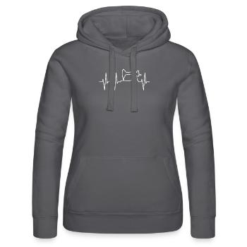 Nähen Herzschlag | Puls | Nähmaschine Näherin Naht - Frauen Kapuzen Sweater von Russell - Schwarz - Vorne - Marisol (170cm)