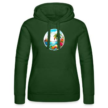Holiday 01 - Frauen Kapuzen Sweater von Russell - Flaschengrün - Vorne - Liana (172cm)