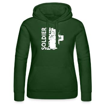 Soldat, Fortune, Militaire, Armée, Guerre, Cool, Marine, Combat - Sweat à capuche Russell Femme - vert bouteille - Devant - Liana (172cm)