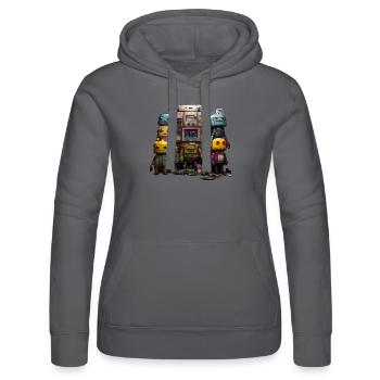robots - Frauen Kapuzen Sweater von Russell - Schwarz - Vorne - Marisol (170cm)