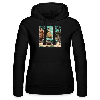 Voitures de collection à La Havane - Sweat à capuche Russell Femme - noir - Devant - Marisol (170cm)