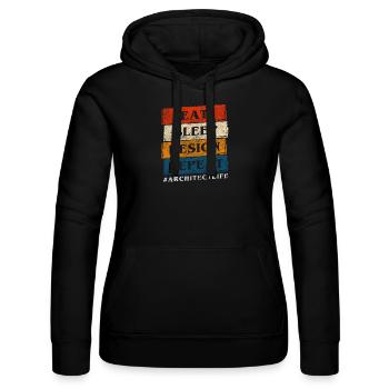Engineer Style Job Architecture - Women’s Hooded Sweater by Russell - black - Front - Marisol (170cm)