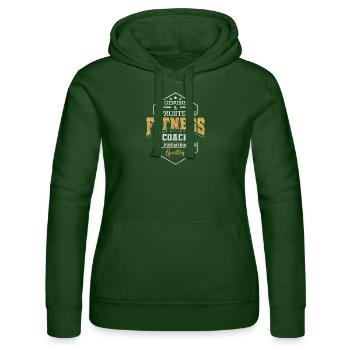 Fitness Trainer, Endurance, Strength, Motivation - Women’s Hooded Sweater by Russell - bottle green - Front - Liana (172cm)