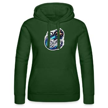 Rêvez grand - Illustration d’étoile filante - Sweat à capuche Russell Femme - vert bouteille - Devant - Liana (172cm)