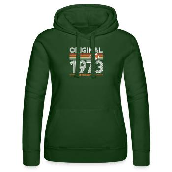 1973 - Women’s Hooded Sweater by Russell - bottle green - Front - Liana (172cm)