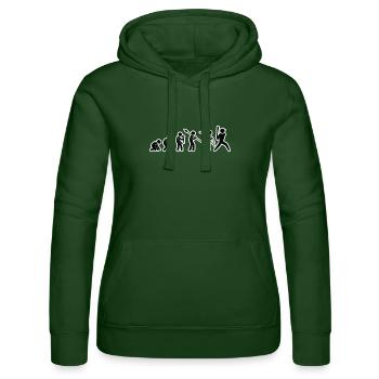 Evolution Baseballer Black Grunge - Frauen Kapuzen Sweater von Russell - Flaschengrün - Vorne - Liana (172cm)