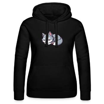 Cute Little Kids Wolf - Women’s Hooded Sweater by Russell - black - Front - Marisol (170cm)