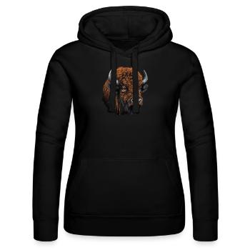 Amerikanischer Bison - Frauen Kapuzen Sweater von Russell - Schwarz - Vorne - Marisol (170cm)