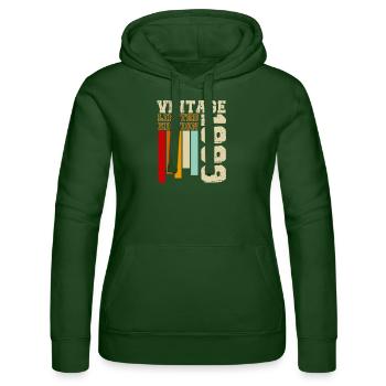 1999 - Women’s Hooded Sweater by Russell - bottle green - Front - Liana (172cm)