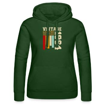 1964 - Women’s Hooded Sweater by Russell - bottle green - Front - Liana (172cm)