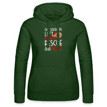Schuhsammler Shoppen Turnschuhe Sammler - Frauen Kapuzen Sweater von Russell - Flaschengrün - Vorne - Liana (172cm)