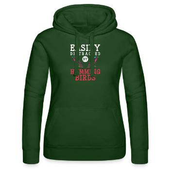 Oiseaux Diversité colorée - Sweat à capuche Russell Femme - vert bouteille - Devant - Liana (172cm)
