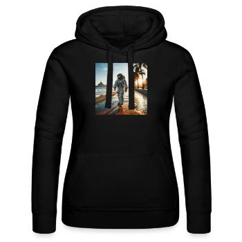 Astronaute - Sweat à capuche Russell Femme - noir - Devant - Marisol (170cm)