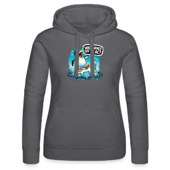 Funny Penguin Global Warming - Frauen Kapuzen Sweater von Russell - Schwarz - Vorne - Marisol (170cm)