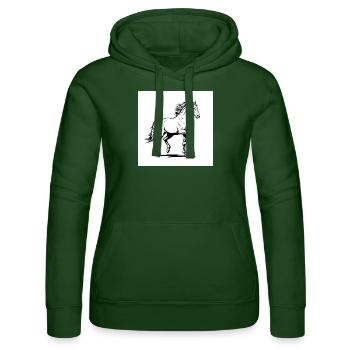 Faszination Reitsport: Eleganz und Kraft - Frauen Kapuzen Sweater von Russell - Flaschengrün - Vorne - Liana (172cm)