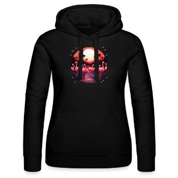 Flamingo Flock Sonnenuntergang, Liebe Flamingos - Frauen Kapuzen Sweater von Russell - Schwarz - Vorne - Marisol (170cm)