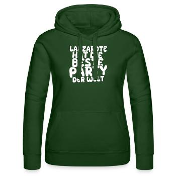 Holiday destination Lanzarote - Women’s Hooded Sweater by Russell - bottle green - Front - Liana (172cm)