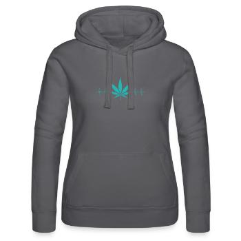 Kiffen Ganja Weed Kiffer - Frauen Kapuzen Sweater von Russell - Schwarz - Vorne - Marisol (170cm)