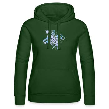 2017 - Women’s Hooded Sweater by Russell - bottle green - Front - Liana (172cm)