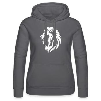 Löwenkopf Silhouette - Frauen Kapuzen Sweater von Russell - Schwarz - Vorne - Marisol (170cm)