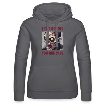 Zombie lustiger Zombie Spruch Sprüche Sticker - Frauen Kapuzen Sweater von Russell - Schwarz - Vorne - Marisol (170cm)