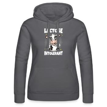 Laktose intolerant lustige Milch Kuh Meme - Frauen Kapuzen Sweater von Russell - Schwarz - Vorne - Marisol (170cm)