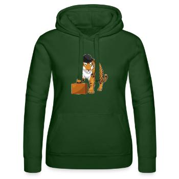 Mallette Tiger Entrepreneur - Sweat à capuche Russell Femme - vert bouteille - Devant - Liana (172cm)
