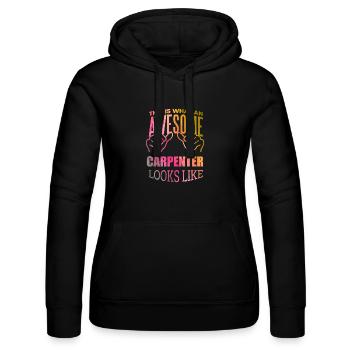 menuiserie - Sweat à capuche Russell Femme - noir - Devant - Marisol (170cm)