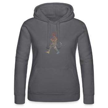 Vintage Jogger Sketch - Women’s Hooded Sweater by Russell - black - Front - Marisol (170cm)
