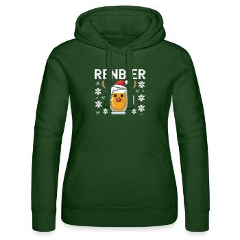 Weihnachtsbier Rentierbecher - Frauen Kapuzen Sweater von Russell - Flaschengrün - Vorne - Liana (172cm)