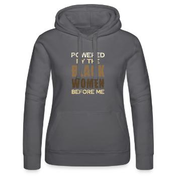 Power of Black Women Before Me - Women’s Hooded Sweater by Russell - black - Front - Marisol (170cm)