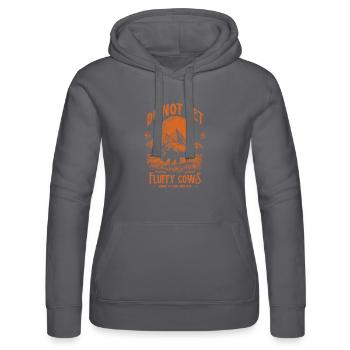 Les bisons vintage ne caressent pas les vaches duveteuses Bizons drôles - Sweat à capuche Russell Femme - noir - Devant - Marisol (170cm)