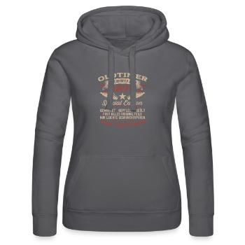 55. Geburtstag Oldtimer Februar Jahrgang 1971 - Frauen Kapuzen Sweater von Russell - Schwarz - Vorne - Marisol (170cm)