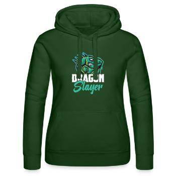 Équipement de chasse aux reptiles Chasseur de dragons Iguane lézard - Sweat à capuche Russell Femme - vert bouteille - Devant - Liana (172cm)