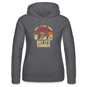 Not a Runner It's Summer - Women’s Hooded Sweater by Russell - black - Front - Marisol (170cm)