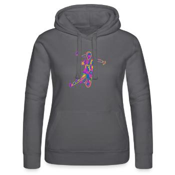 Handball Handballspielerin bunte Handballerin - Frauen Kapuzen Sweater von Russell - Schwarz - Vorne - Marisol (170cm)