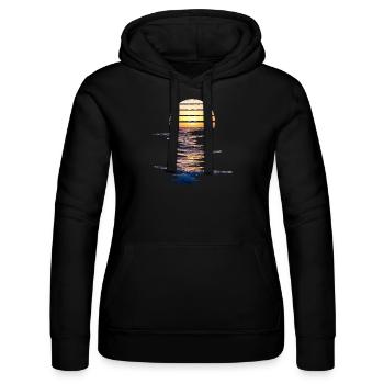 Coucher de soleil - Sweat à capuche Russell Femme - noir - Devant - Marisol (170cm)