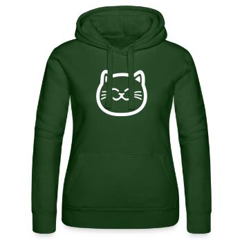 Katzenkopf Minimalistische Linienkunst - Frauen Kapuzen Sweater von Russell - Flaschengrün - Vorne - Liana (172cm)